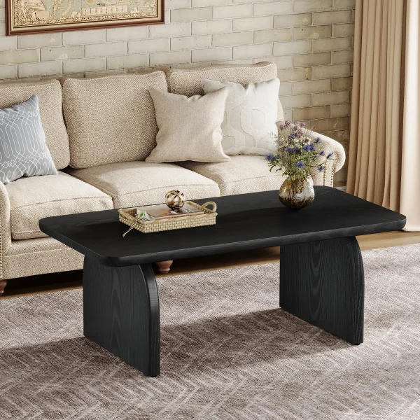 Farmhouse Rectangular Coffee Table with Sturdy Base