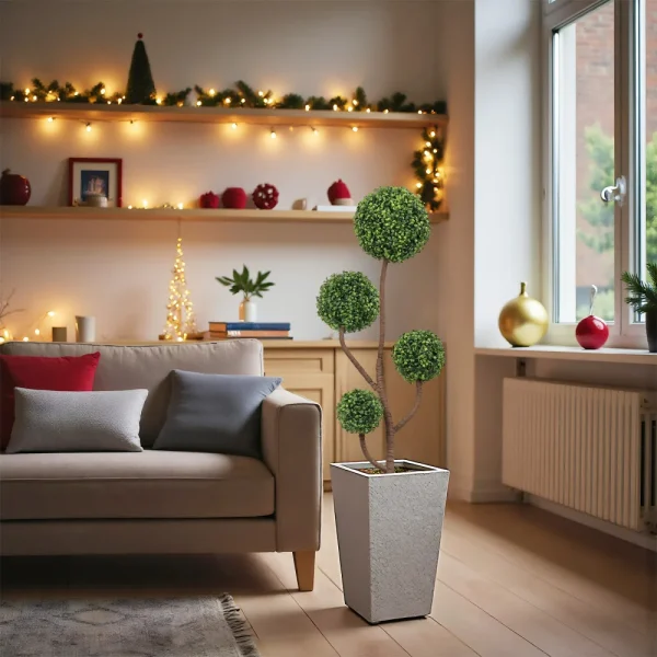 Faux Green Plant in Pot for Indoor Outdoor Patio Porch Garden Decoration