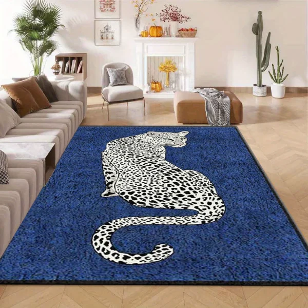 Vintage Leopard Animal Print Area Rug