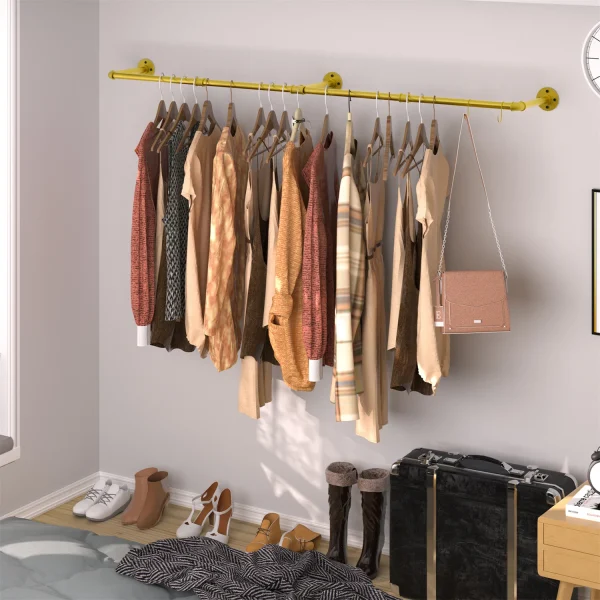 180cm Bedroom Garment Rail Hanging Shelf