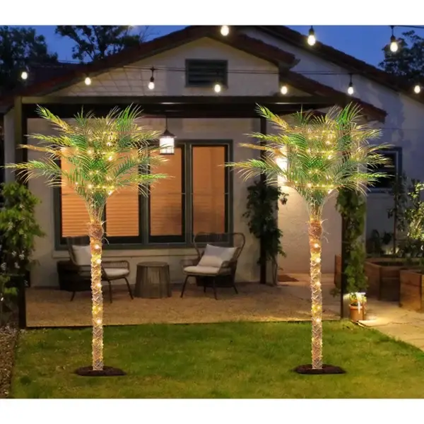4/5/6/7/8/9FT Artificial Golden Cane Palm Tree Outdoor Indoor,